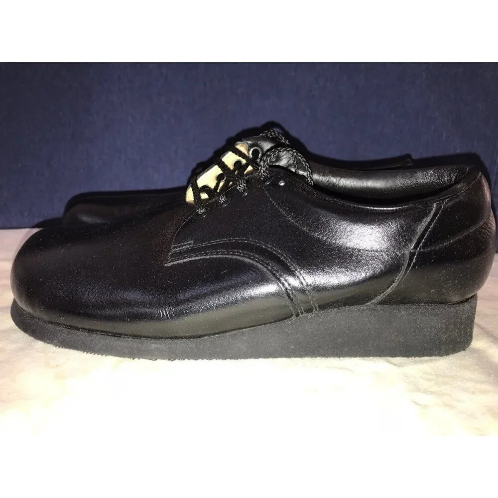 P. W. Minor Orthopedic Black Lace Up Wedge Heel Comfort Shoe 8.5 M Medium